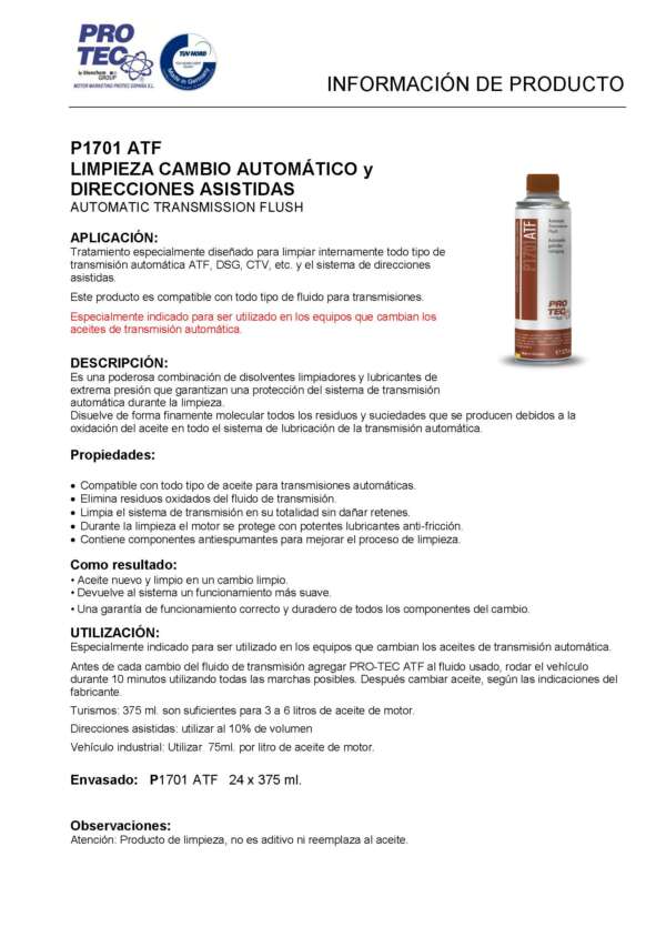 P1701ATF Limpieza Cambio Automatico y Direccion (Automatic Transmission Flush) - Imagen 2