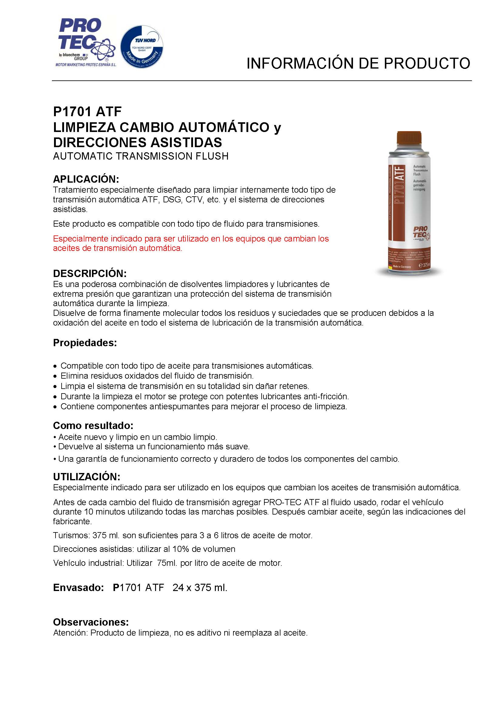 P1701ATF Limpieza Cambio Automatico y Direccion (Automatic Transmission Flush) - Imagen 2