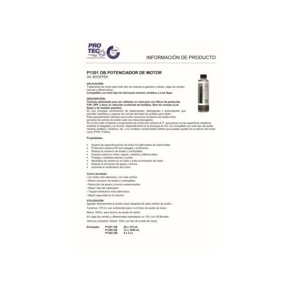 P1301 OB Potenciador de Motor Oil Booster - Imagen 2